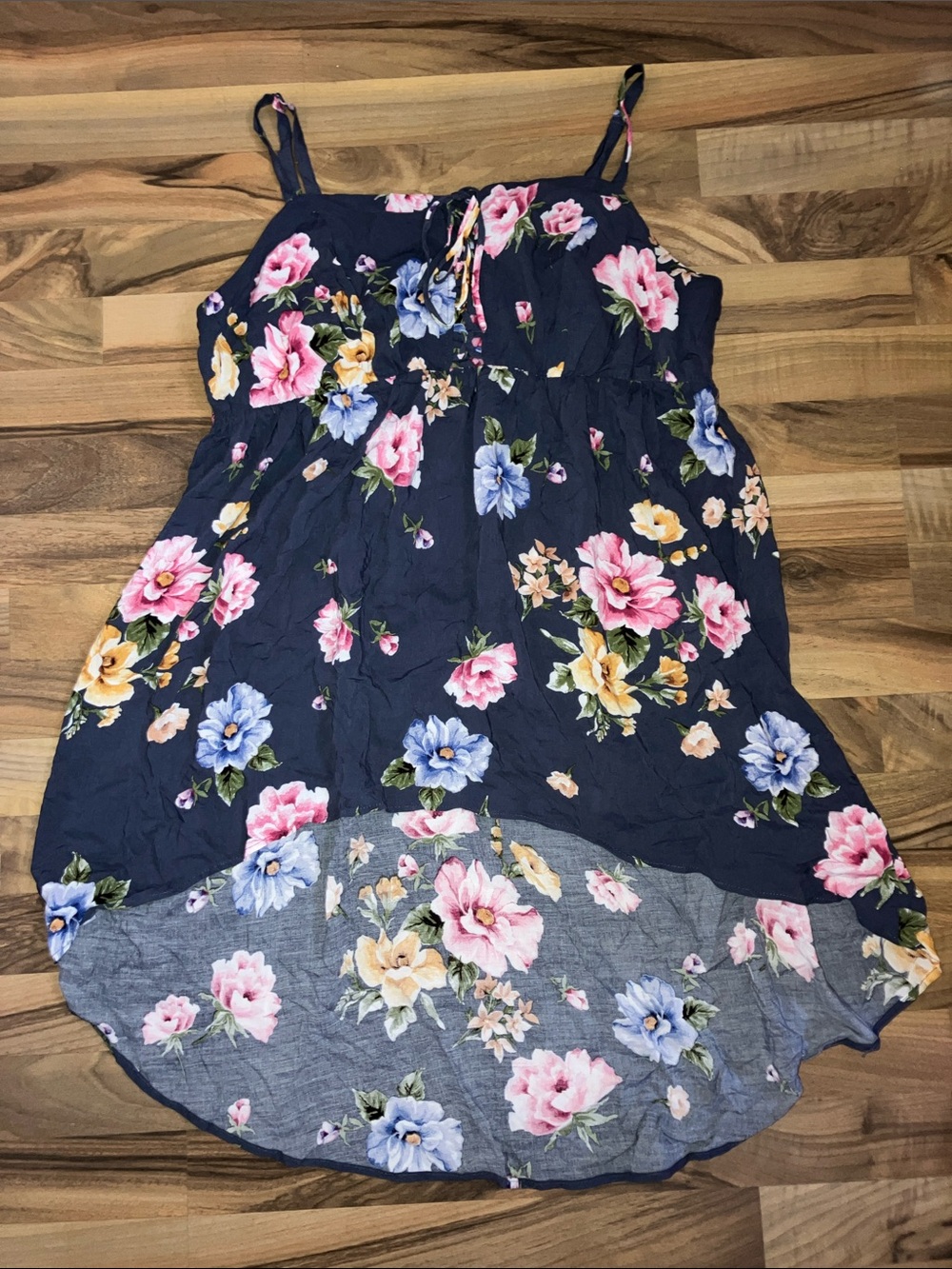 Torrid Foxy Gray floral babydoll hi lo cami rank top Sz 1
